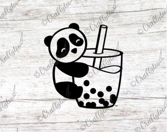 Boba/Bubble Tea Panda décalcomanie/autocollant