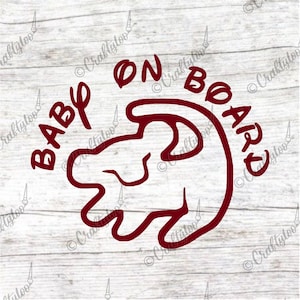 Naklejka winylowa Lion Cub Baby on Board/Naklejka na zderzak | Malowanie Lion Cub | Naklejka na samochód