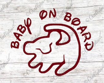 Lion Cub Baby on Board Vinyl Decal/Bumper Sticker | Lion Cub painting | Car decal