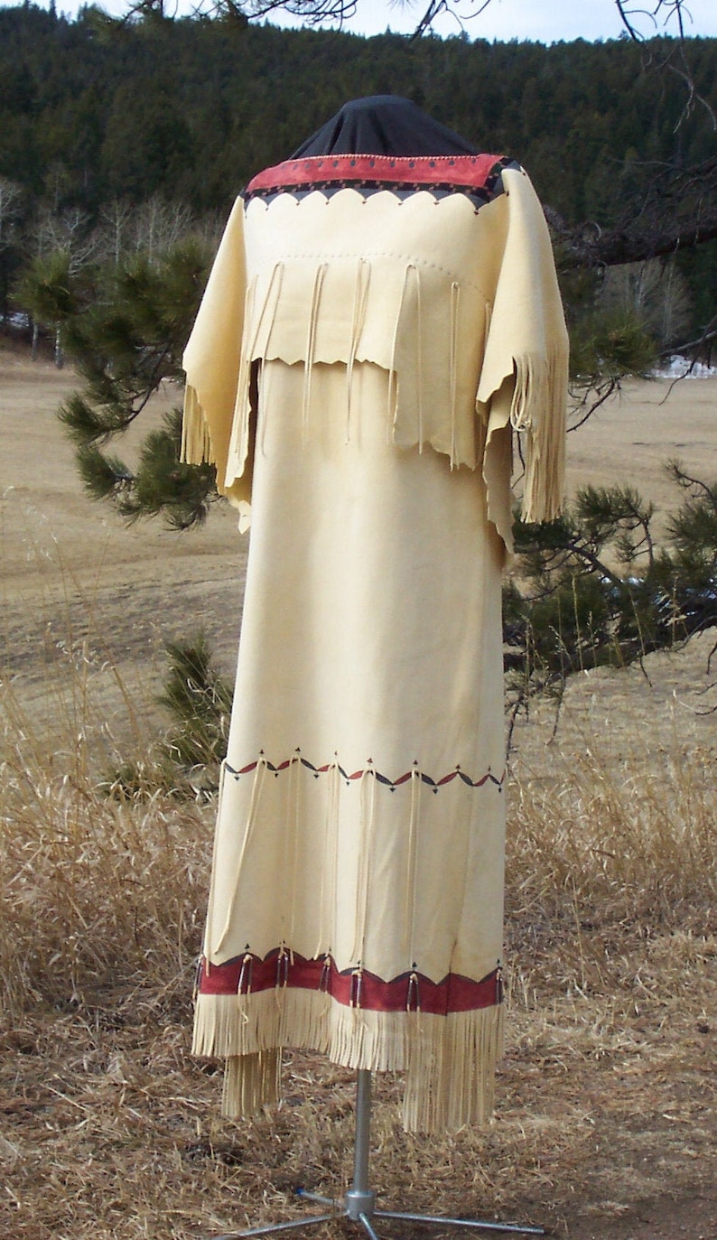 BuckskinDeerskin Native American Dress Plains Indian Etsy