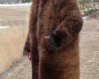 Buffalo Fur Coat - American Bison Coat, Handmade (Made to Order)