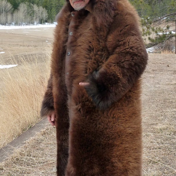 Buffalo Fur Coat - American Bison Coat, Handmade (Made to Order)