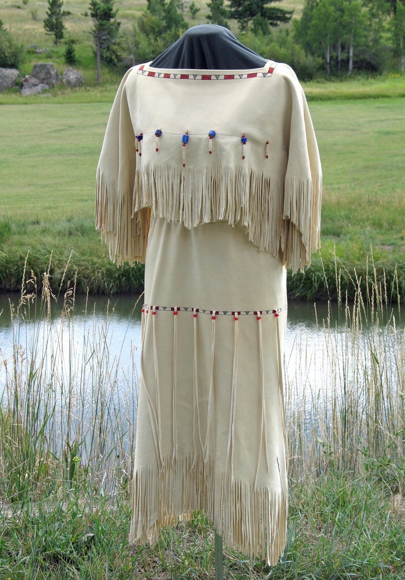 BuckskinDeerskin Native American Dress Plains Indian Etsy