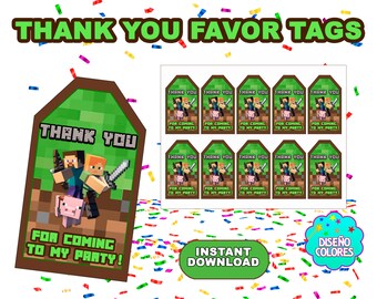 Minecraft Party Favors Etsy Minecraft Party Favors Etsy