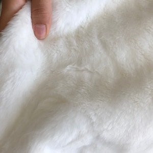 Soft White Faux Fur Fabric 100% Polyester By the Yard