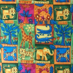 Robert Kaufman Zoo Animals Fabric Lion Tiger Zebra Elephant Kids Baby Fabric OOP BTY