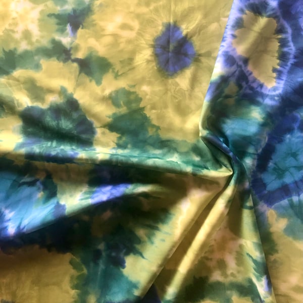 Tejido de licra con efecto tie-dye vintage: ropa de baño elástica en 4 direcciones