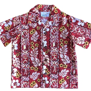 Boys&#39; Vintage Maui Legend Hawaiian Aloha Camp Shirt - New