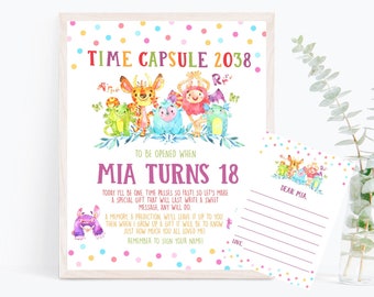 Little Monsters 1st Birthday Time Capsule Monster Birthday Party Instant Download First Birthday Party First Year Time Capsule - LMP7