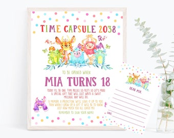 Monsters Birthday Time Capsule Instant Download 1st Birthday Time Capsule Little Monsters First Birthday Party  - LMP7