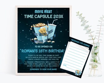 Movie Night Birthday Time Capsule 1st Movie Birthday Time Capsule First Birthday Time Capsule - MNB6