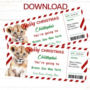 Weihnachten Zoo Geschenkgutschein Vorlage Zoo Geschenkgutschein Weihnachten Zoo Gutschein Vorlage Tier Weihnachtsgutschein Zoo Besuch Karte