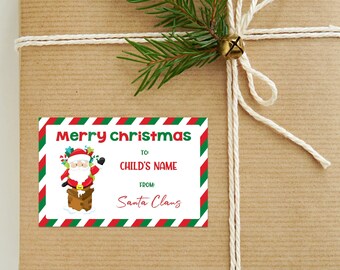 Christmas Sticker Tags Santa Gift Labels Christmas labels in 3 sizes Christmas Labels Printable Editable Labels Xmas Shipping Labels