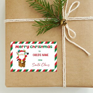 Christmas Sticker Tags Santa Gift Labels Christmas labels in 3 sizes Christmas Labels Printable Editable Labels Xmas Shipping Labels