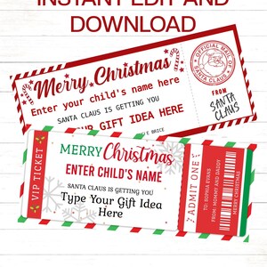 Druckbare Weihnachtsgeschenk-Gutschein Vorlage Weihnachtsgeschenkgutschein Überraschungsgeschenk-Karte Vorlage Sofortiges Weihnachtsgeschenk EDITIERBARE VORLAGEN