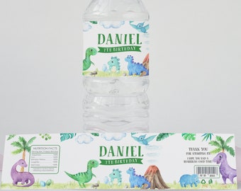 DINOSAUR Bottle labels that are editable and you can print yourself! Water bottle labels, Editable bottle labels, Printable labels - DIN1