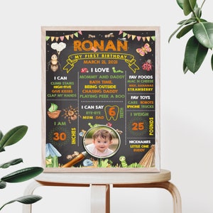 Bugs birthday milestone baby board to edit, download and print Boys milestone poster Boys milestone birthday board Bugs birthday decor  BPI4