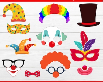 Circus Party Props. Circus photo booth props Circus printable props for photos Circus birthday party decor Circus party games Circus decor