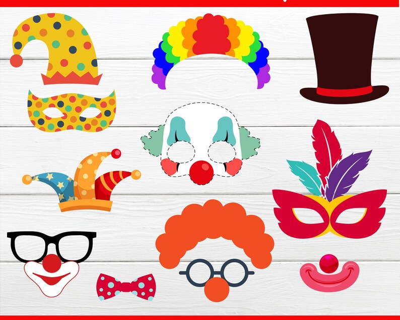 Circus Party Props Circus photo booth props Circus printable props for photos Circus birthday party decor Circus party games