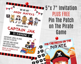 Editable Pirate Invitation + Pirate Game Editable Pirate Birthday Invitation Printable Invite Pirate Birthday Pirate Party   PBP3