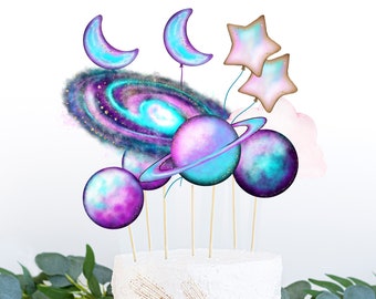 Outer Space birthday centrepiece Outer Space cake topper Space birthday decor Printable Instant 15 Outer Space Birthday Party cutouts OSP4