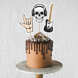 Born to Rock Cake Topper Rockstar Cupcake Topper Metal Rock Cake Centrepiece Cupcake Party Topper Rock Birthday Cake Topper Instant Download