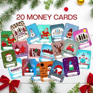 Cartes de Noël à impression instantanée Cartes-cadeaux de Noël à imprimer Porte-monnaie à télécharger et imprimer