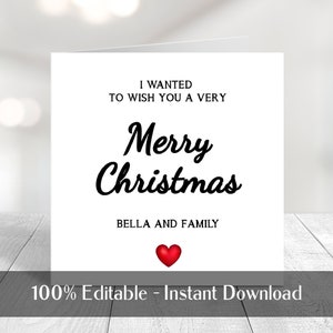 Cartolina di Natale modificabile Modello per biglietto di Natale Cartolina di Natale modificabile Cartolina di Natale personalizzata Cartolina di Natale personalizzata Natale personale