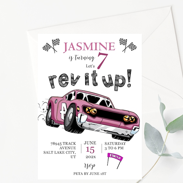 Race Car Invitations - Etsy