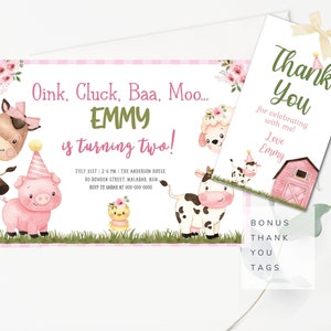 Farm Party Invitation Editable Girls Farm Birthday Invitation Farm Invitation for Girl Farmer Invitation Barnyard Birthday Download Corjl