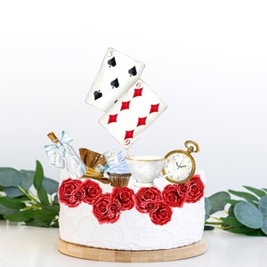 Alice in Wonderland cake toppers Alice in Wonderland centerpiece for instant printing 9  Tea party birthday decor Alice in Wonderland decor