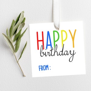 Happy Birthday Gift Tags Birthday Favor Cards Instant Download Happy Birthday Tags You Tags Printable Party Tags INSTANT PRINT