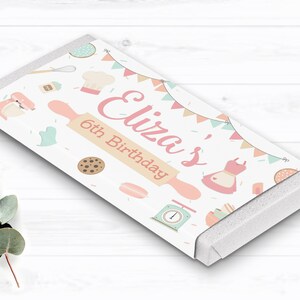 Baking Birthday Party Chocolate Wrappers, Little Chef Candy Bar Wrappers, Baking Personalized Wrappers, Printable Baking Wrappers  BBP1