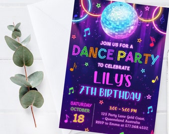 Disco Party Invitation Disco Birthday Invitation Dance Birthday Party Invitation Disco Invitation Dance Party Invitation Instant Download