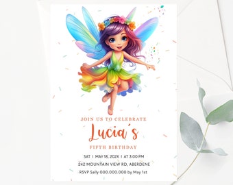 Editable Fairy Invitation, Woodland Fairy Pixie Instant Birthday Invitation, Editable fairy invitation, Instant download, Fairies Invite EF