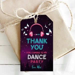 Dansfeest Cadeaukaartjes Muziek Cadeaukaartjes Dansfeest Bedankkaartjes Dansgunstkaartjes Gepersonaliseerde bedankkaartjes Afdrukbare Tags Dansfeestje