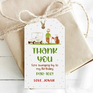 Golf party Thank you cards Golf birthday Favor cards Golf party Gift tags Editable golf tags Personalized thank you tags Printable tag- GBP2