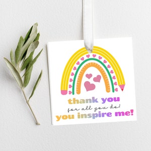 Teacher Appreciation Tags Teacher Thank You Tags School Thank You Tags Teacher Tags Instant Download and Printing