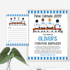 Cápsula de tempo de aniversário de futebol Download instantâneo Cápsula de tempo editável 1ª festa de aniversário Cápsula de tempo de primeiro aniversário Futebol-FFB2