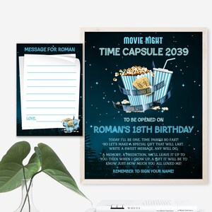 Cápsula do tempo de aniversário da noite de filme Download instantâneo Cápsula do tempo para qualquer idade Festa de aniversário Primeiro aniversário Cápsula do tempo - MNB6