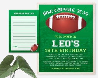 Football Time Capsule Football Birthday Time Capsule 1st Birthday Party Capsule First birthday Time Capsule Football Birthday Decor - FFB8