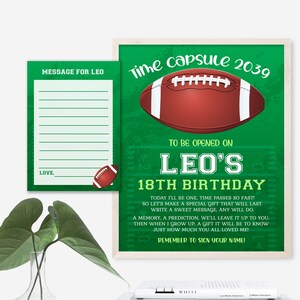 Cápsula do tempo do futebol, cápsula do tempo do aniversário do primeiro aniversário, cápsula do primeiro aniversário, decoração do aniversário do futebol-ffb8