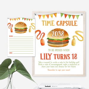 BBQ Grill and Chill Birthday Time Capsule, Editable Instant download Time Capsule. 1st Birthday BBQ, First Birthday BBQ time capsule BBQ3 image 2