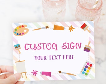 Art Birthday four x signs you can personalize with your own text for your birthday. Custom party signs using your phone or tablet - ACP4