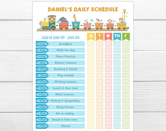 Editable Daily routine chart Kids editable Daily schedule chart Personalize and print instantly Instant print Home school Routine chart