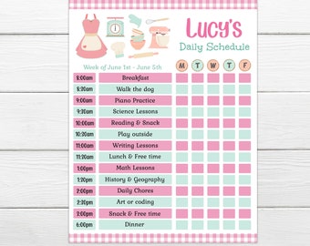 Printable Daily Schedule Chart Home School Chart Printable Schedule Chart Routine Chart Daily Chart Daily Schedule Chart