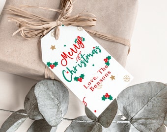 Editable Christmas Gift Tags you can print at home! Editable Christmas Favor Cards Editable Christmas Hang Tags Printable Christmas Tags