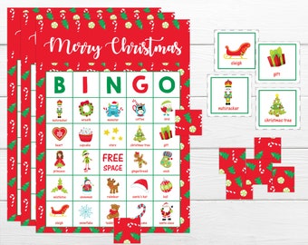 Christmas Bingo Game Printable Christmas BINGO Christmas Printable Bingo Game Instant Download Party Game Christmas Party Games Bingo Cards