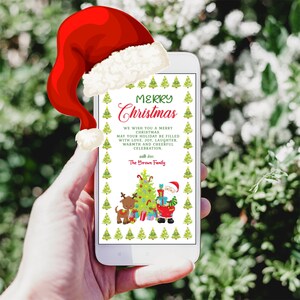 Cartolina di Natale con SMS Cartolina di Natale con SMS Cartolina di Natale digitale Cartolina di Natale elettronica modificabile per smartphone Messaggio di testo Download immediato