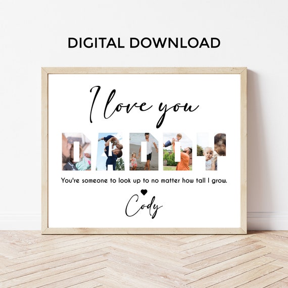 Photo Collage Print Daddy Collage Gift, Personalised Gift, Printable Digital File, Digital Download Photo Collage, Fathers Day Gift Il_570xn